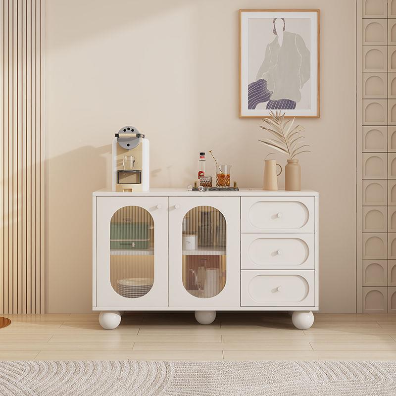 法奶油风客厅DRG斗薄柜卧室收纳柜餐边柜储式物靠墙置物柜柜立柜