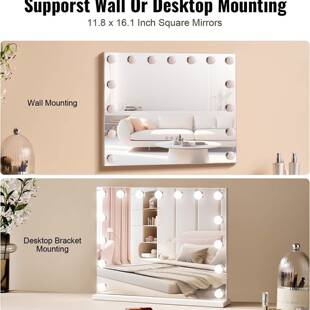 好莱坞化好莱坞LED智光化妆能镜台式带灯镜补梳妆镜子美妆镜亚马