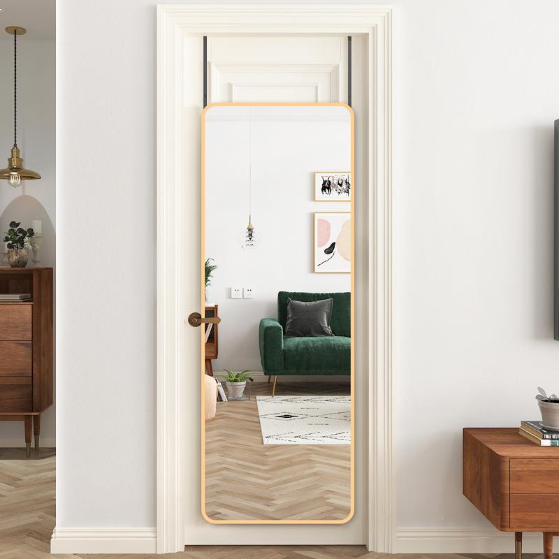 后KSX镜子贴墙自挂粘穿衣门镜家挂门挂墙粘墙壁挂粘贴式用全身试