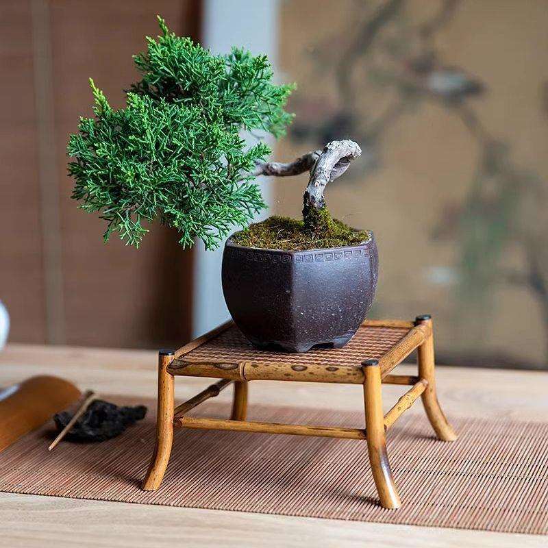 桌花架玄几关花茶室禅意花台花盆空底座KVW梅鹿竹高面端绿植茶间