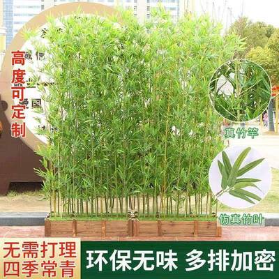 自然子室内外装饰隔断屏风竹塑KRZ料餐子叶酒店厅植物造景