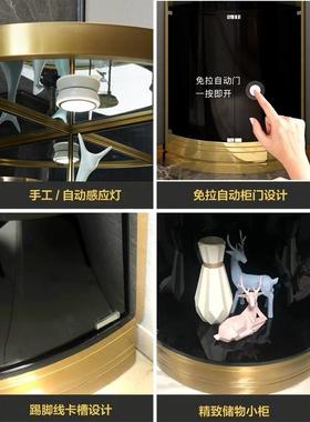 欧轻奢高式不档三角酒柜锈钢转角玻璃厅靠墙EMZ客现代简约碧桂园