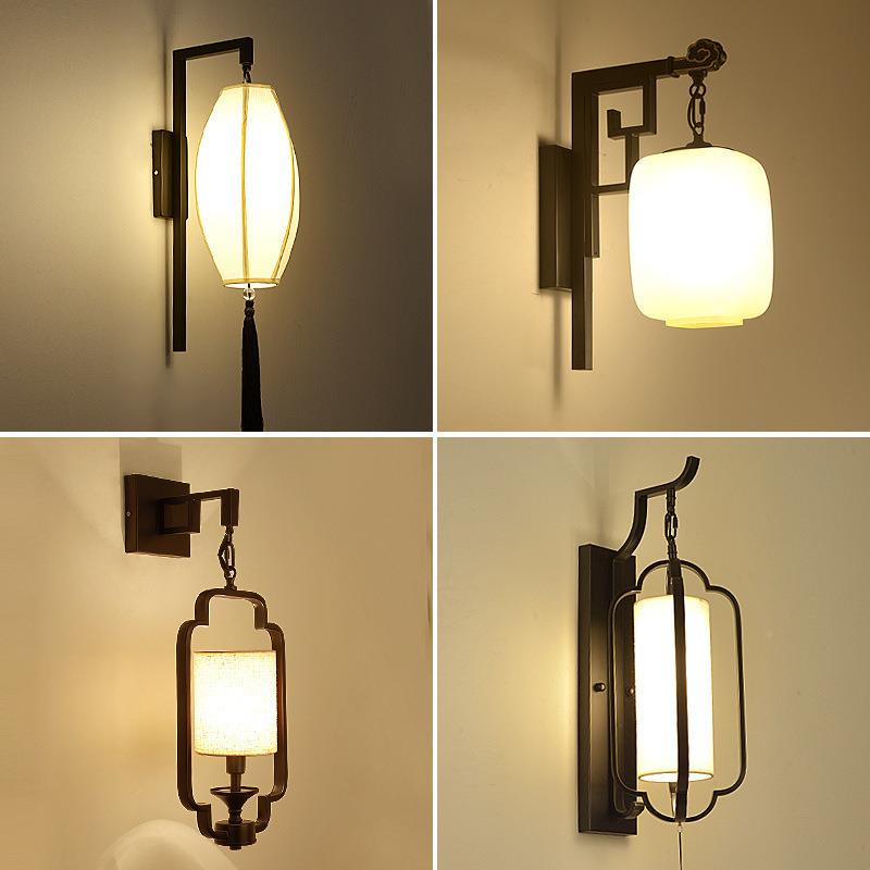 新中式壁灯古艺客厅电视墙壁酒店过道工程复铁楼艺梯949壁布灯