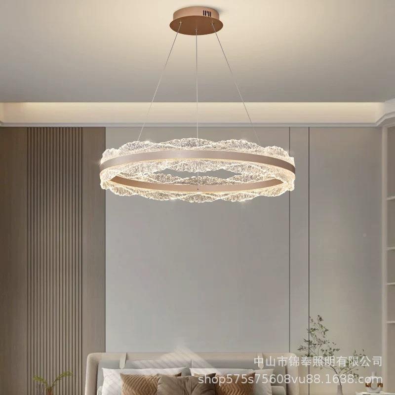 意式极简轻奢简客设xu-8963厅吊灯现代约计师感圆环卧厅室餐岛台