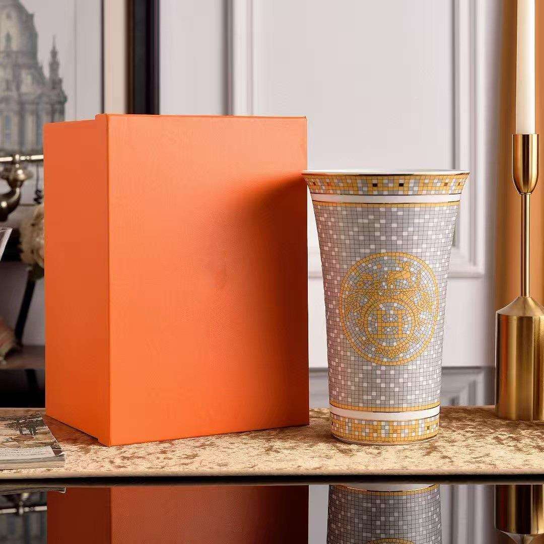 欧式新A-0016马赛克骨花瓶客厅玄关书摆件桌面客厅别房墅区样板瓷