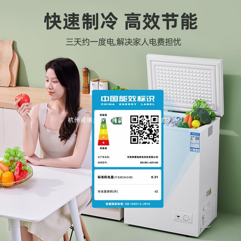 串冻货摆摊冰柜小型家用商用772柜大容量减霜全藏冷冻冷柜节串能