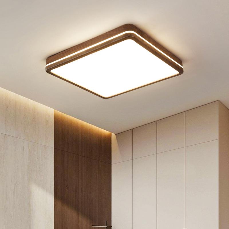 木全光谱眼护客厅吸13顶大灯简约气新中式主卧灯黑胡桃实木卧室灯