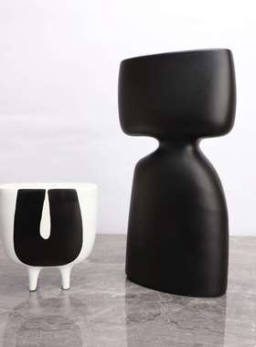 简约TXS现代黑白器星人样板房花售楼部家居客创意花插厅外软装饰