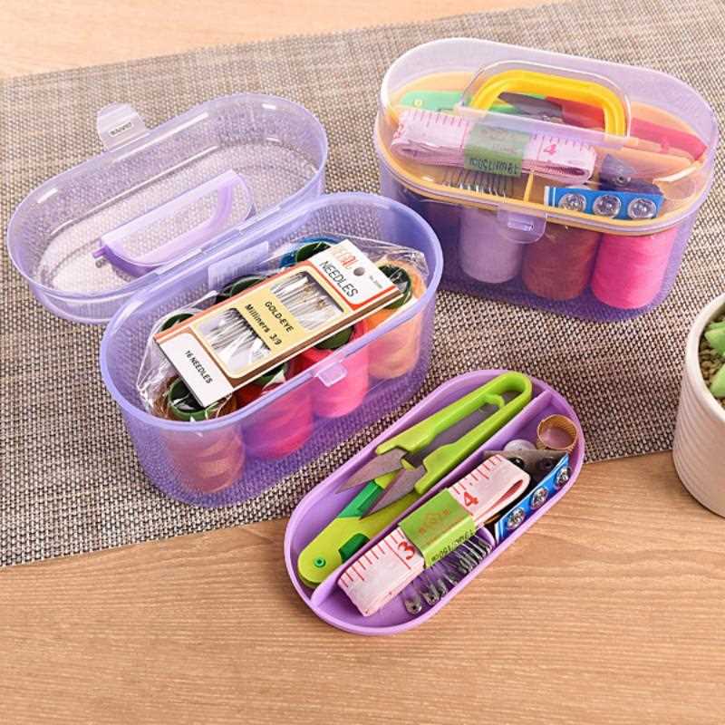 直销新款便捷针线收纳盒针线包套装 diy家用缝具缝纫针线盒