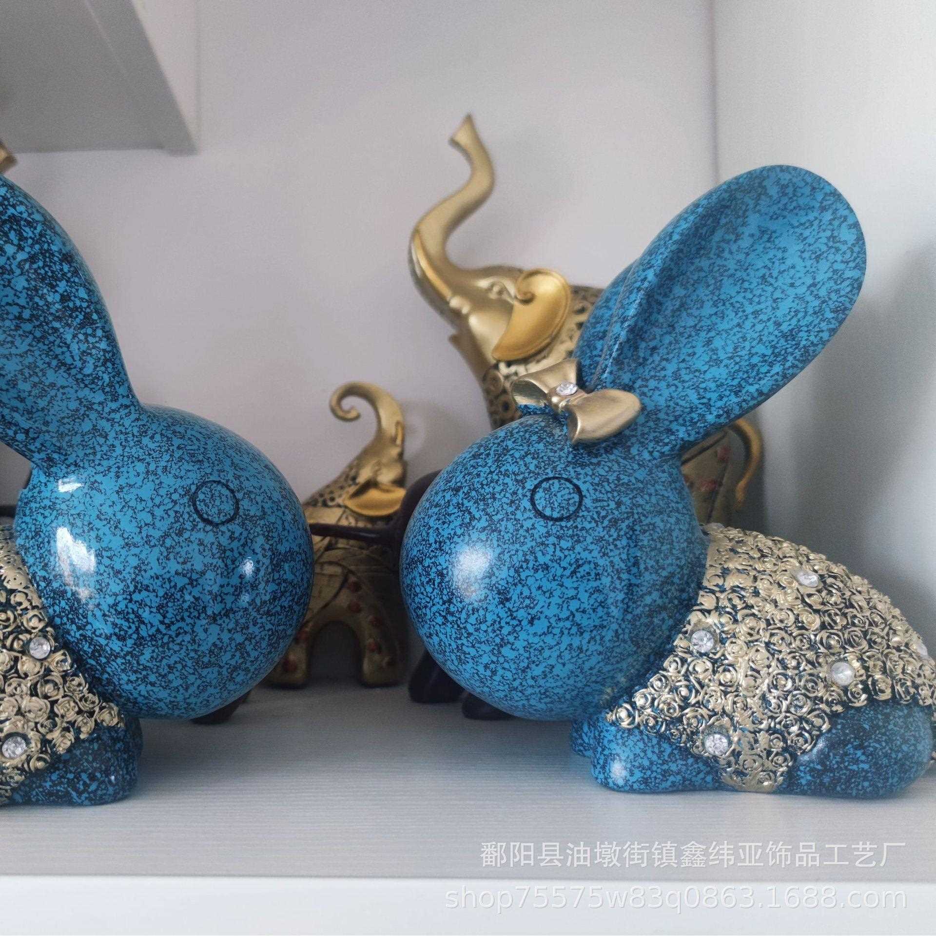 新款直销现代简约创意情侣兔饰品摆件树脂工艺摆件情人节婚庆礼品