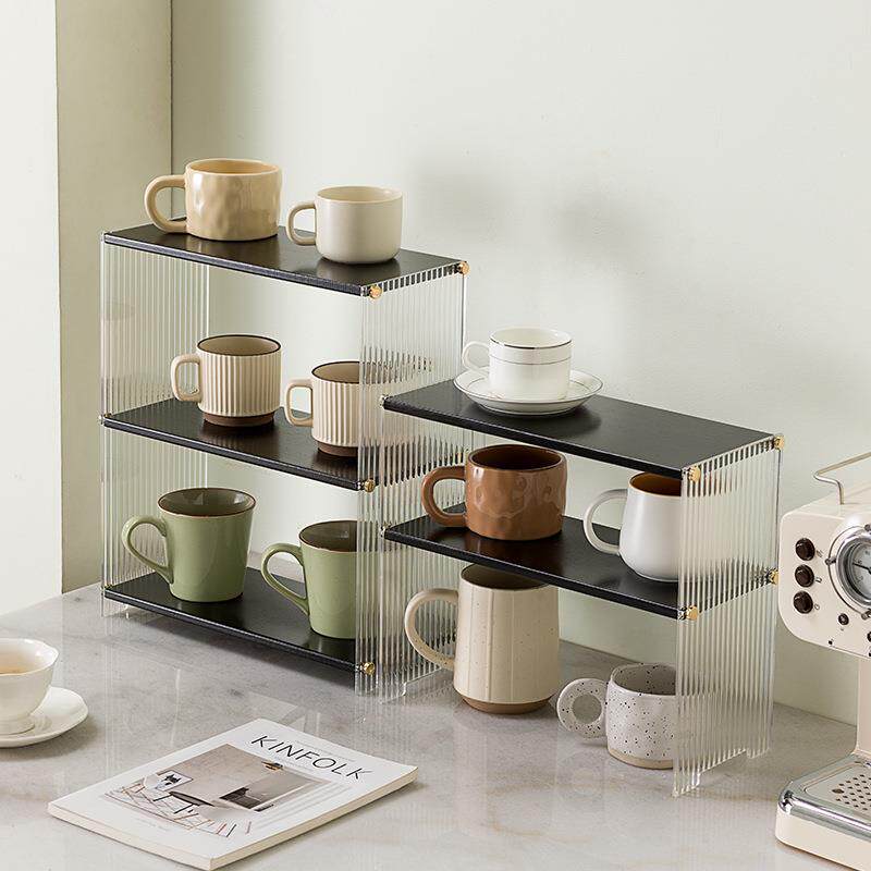 直销新款餐桌杯子收纳置物架柜内杯架茶杯储物架桌面水杯架放茶具