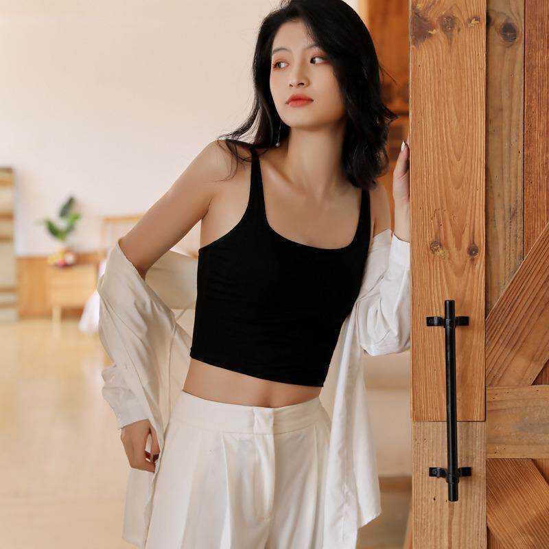 直销新款女士吊带背心女罩杯一体式带胸垫免穿文胸内衣小内搭抹胸