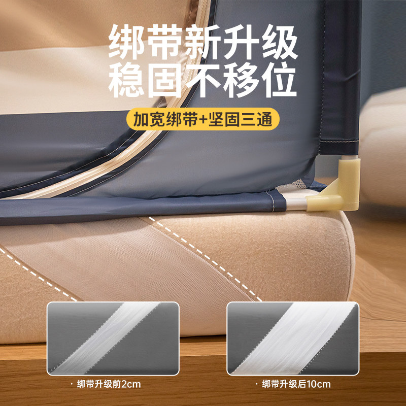 蒙古包蚊帐家用卧室2022新款高级免安装纹账加密加厚支架防摔儿童