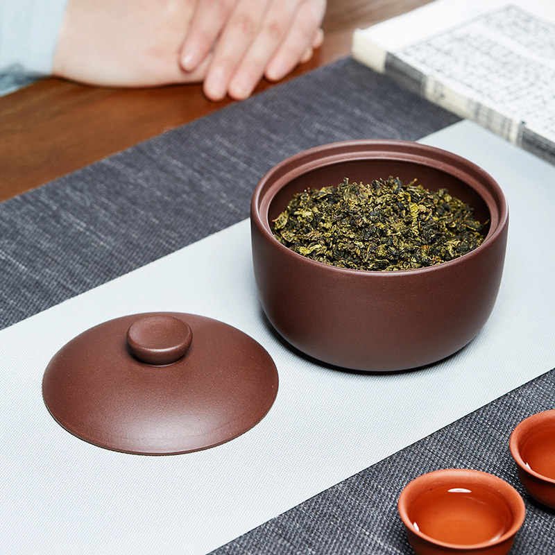 紫砂茶叶罐茶叶存储罐密封罐陶瓷普洱茶醒茶罐家用散茶收纳盒高端