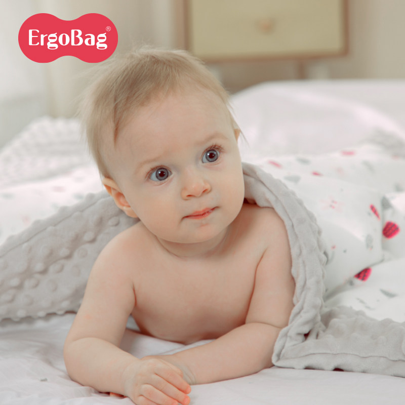 ergobag宝宝安抚豆豆毯婴儿双面盖毯幼儿园春秋冬外出小被子