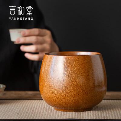 言和堂茶洗功夫茶具笔洗杯家用陶瓷大号水洗禅意个性茶道家用水盂