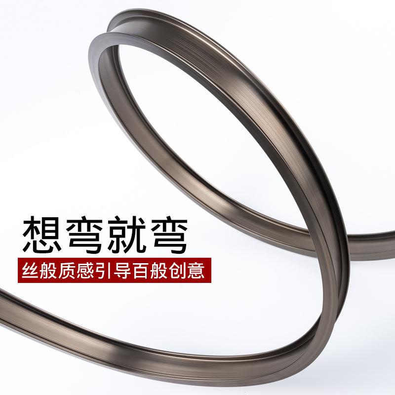 直销新款弯曲铝合金窗帘轨道滑轮静音弯轨滑轨导轨窗帘杆罗马杆窗