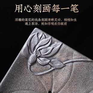 粗陶壶承排水蓄水干泡台陶瓷鎏金茶盘家用茶具养壶垫壶托 直销新款