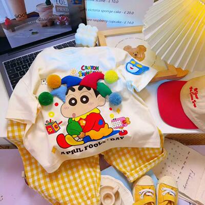 儿童纯棉短袖夏装卡通立体玩偶男