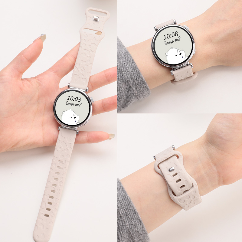 适用于vivowatch5手表表带硅胶猫爪纹表链替换带watch3/2/1新款时尚舒适腕带IQOOWatch5智能运动复古女生配件
