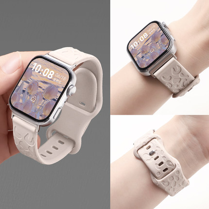 适用于华为fit4表带硅胶猫爪纹watchFit3手表可爱小众透气运动腕带智能配件新款时尚WatchFit4亲肤替换带表链