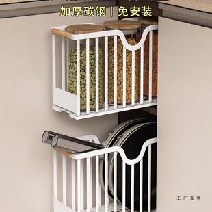 窄缝拉篮抽屉式橱柜内极窄夹缝抽拉式置物架锅具收纳厨房调料架子