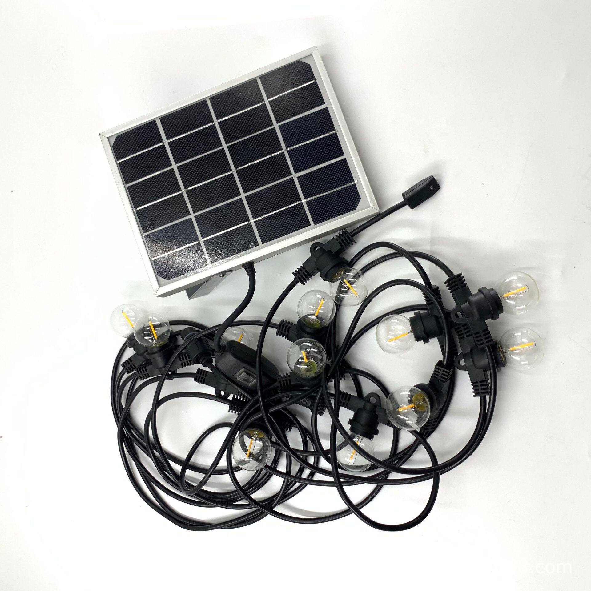 led太阳能灯串线户外露营庭院阳台装饰防水创意挂灯E27/E12-E17