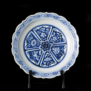 手绘元青花花卉手工壶承干泡台养壶垫盖碗复古托盘赏盘中式茶具