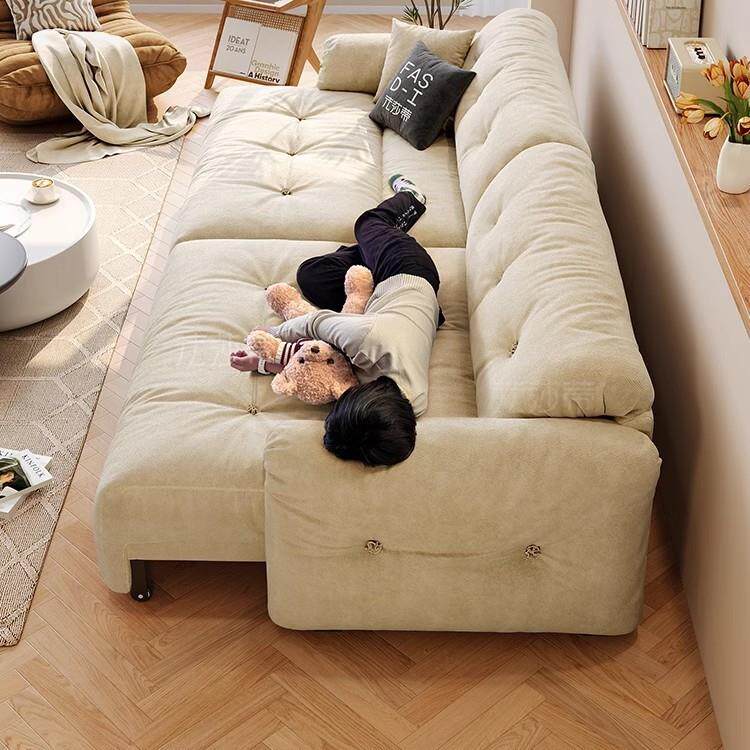 法莎蒂云朵电动沙发客厅奶油风伸缩人类狗窝布艺懒人多功能沙发床