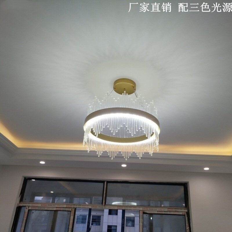 2019新款轻奢水晶客厅吊灯奢华大气餐厅简约后现代服装店金色吊灯
