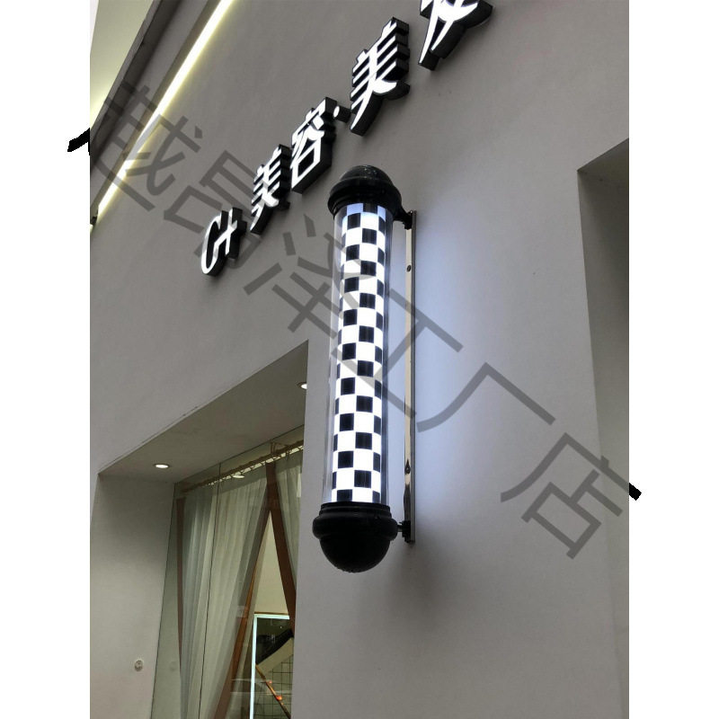 美发转灯美发转灯理发店D圆形广告壁挂发廊挂墙会所活动