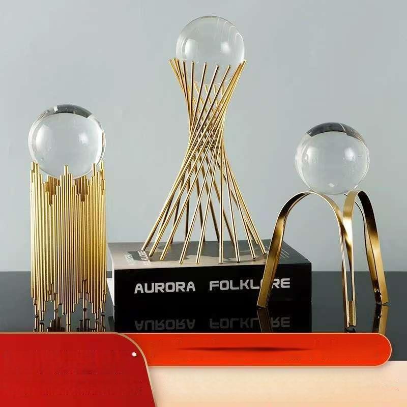 1件轻奢水晶球工艺品摆设客厅玄关酒柜办公室桌面摆件