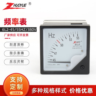 频率表 55HZ 频率表指针式 交流频率表电压频率表 380V 直销6L2