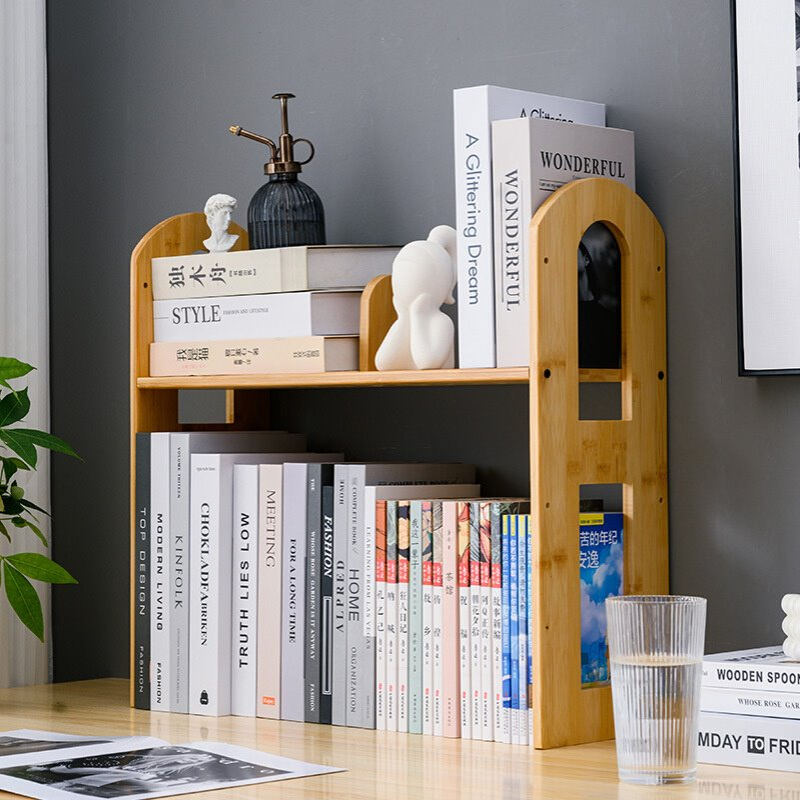 书架桌面简易多层收纳办公室电脑桌家用书桌儿童书柜桌上置物架