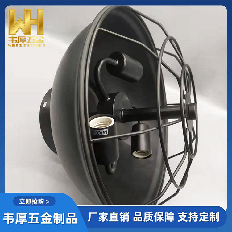 美式复古木纹色隐形风扇灯配件客厅餐厅卧室复古吊扇灯风扇灯厂家