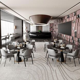 轻奢酒店洽谈桌椅组合现代简约休闲小圆桌售楼处会客接待谈判桌子