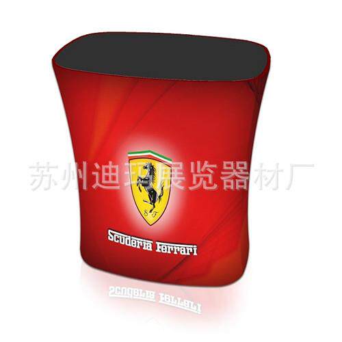 迪玛展示-出口展会快布秀展示前台方形热转印绷布促销接待台