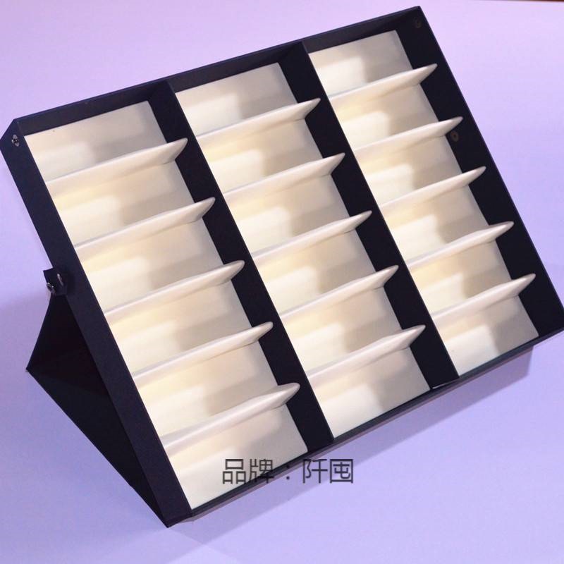 眼镜展示盒多功能道具货架旅行托盘陈列架摆放箱子皮质双层大容量