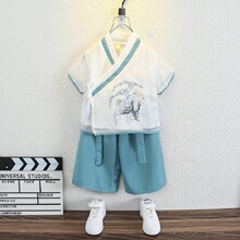 夏季端午节演出服古装中国风民族汉服男童古风帅气国学表演服唐装