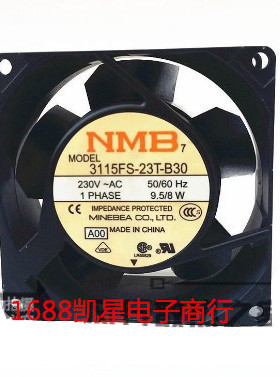 美蓓亚 3115FS-23T-B30 230V 9.5/8W 80*80*38MM 铝框轴流风机