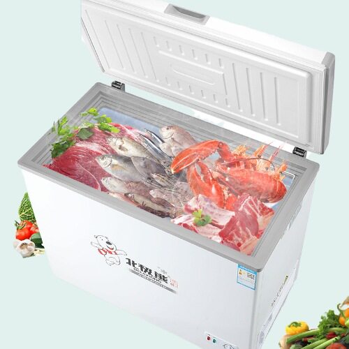 北极熊小冰柜家用租房卧式冰柜双门双温小型大容量