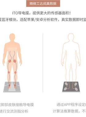香山电子秤体重秤家用体脂称智能测脂肪人体秤iF1949B精准称重