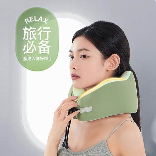 u型枕忆头WVF棉颈枕飞机旅行枕护颈脖枕记枕绳扣u型枕