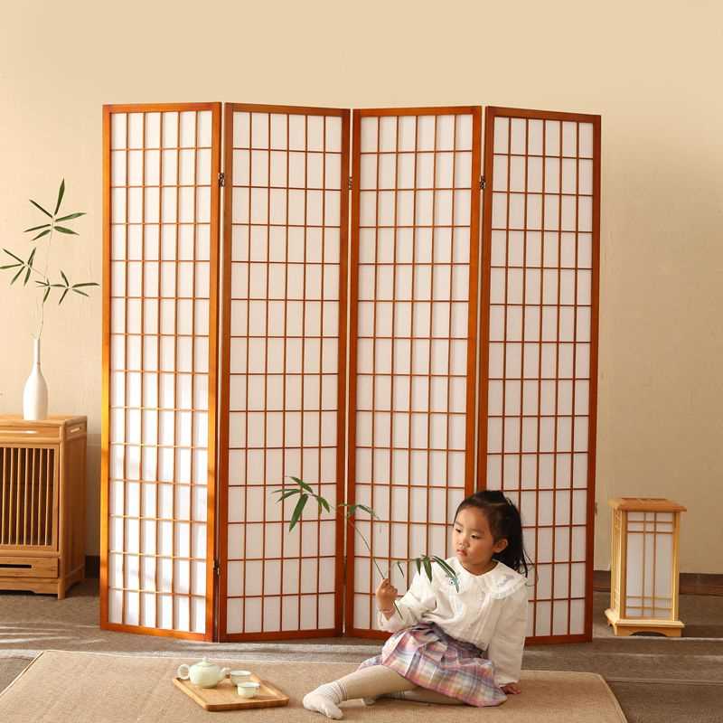 #日式格子屏风隔断折叠移动客厅现代简约卧室遮挡主播背景家用实