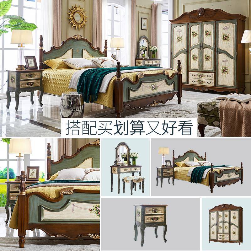 8V床头柜简约边柜卧室床前柜质储柜物木柜子收纳复古床CTG-02tf头