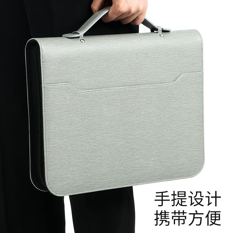 A4功能理文夹手提式公件文包简约多功能销讲夹A4凤琴多夹合经同夹
