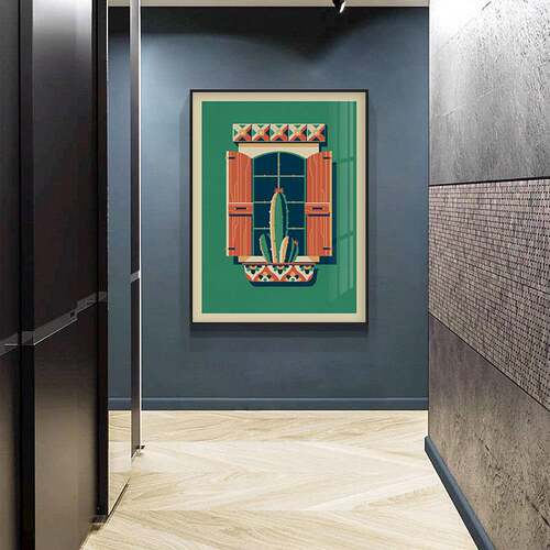 热带夏威夷风情抽象植物仙人掌摩洛哥装饰画客厅卧室书房挂画版画