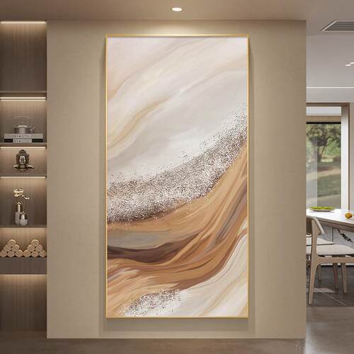 现代轻奢玄关装饰画星空抽象画肌理感走廊过道挂画入户正对门壁画