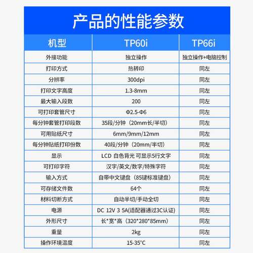 线号机T60I号P码管码机线号333打印机打线号机TP66I/TP56/50