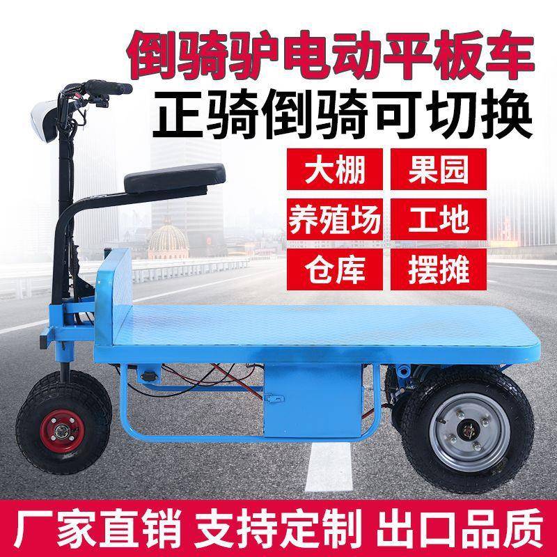 农用大棚拉货电动搬运平板车摆摊运输小推车三轮车工地小拖车加重
